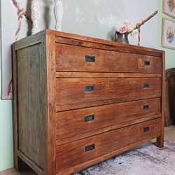 Solid Wood Rh, Campaign 4dr. Dresser. Delivery Available 