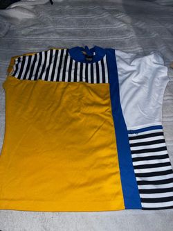 Color Block Striped Short Sleeve Top