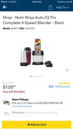 Nutri Ninja auto iQ pro. 1000watt motor super powerful