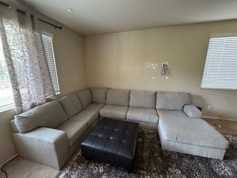 Large Beige/Gray Ashley 3 Piece Sectional