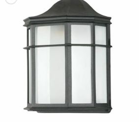 Sunset Lighting F7976-31 Outdoor Wall Sconce with White Acrylic Shades, Black Finish