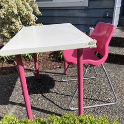 Free iKEA Kids Table And  Chair Pink White 