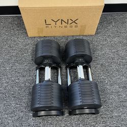 LYNX FITNESS ( BRAND NEW IN BOX ) Pair Of 80lb Adjustable Dumbbells