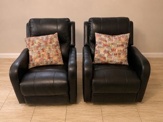 Black leather recliners