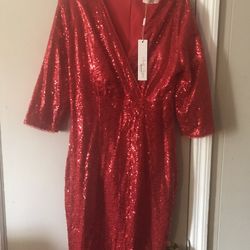 Red Sequin Dress Small 