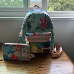 Sleeping Beauty Lounge fly Backpack And Wallet 