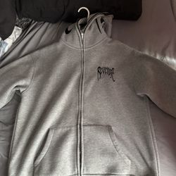 Revenge Men's Grey and Black Hoodie