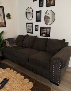 Two Dark Grey Couches