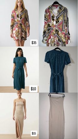3 Pc Women’s Dress Bundle - GUESS Baroque Shirt Dress & SHEIN Midi/Maxi Dresses