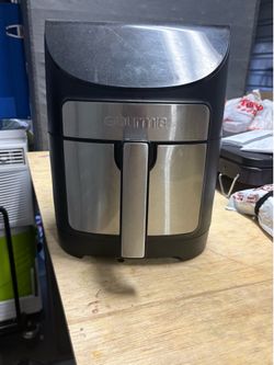 Gourmia 8 Qt Digital Air Fryer with FryForce 360 and Guided Cooking, Black/Stainless Steel, GAF826, 14.82 H, New