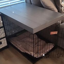 Large Dog Crate with Solid Wood Top – Crate Table