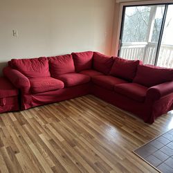 Red L Shaped Sofa IKEA