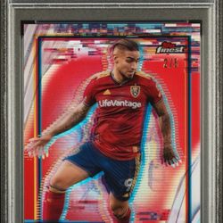 2023 Topps Finest MLS Cristian Arango HoloGlow Red Refractor PSA 9 Real Salt Lake 