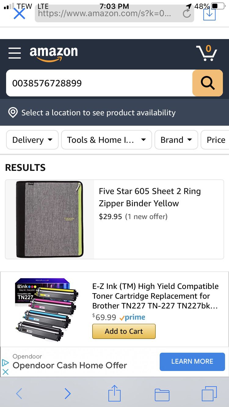 Five Star 605 sheet 2” zipper binder