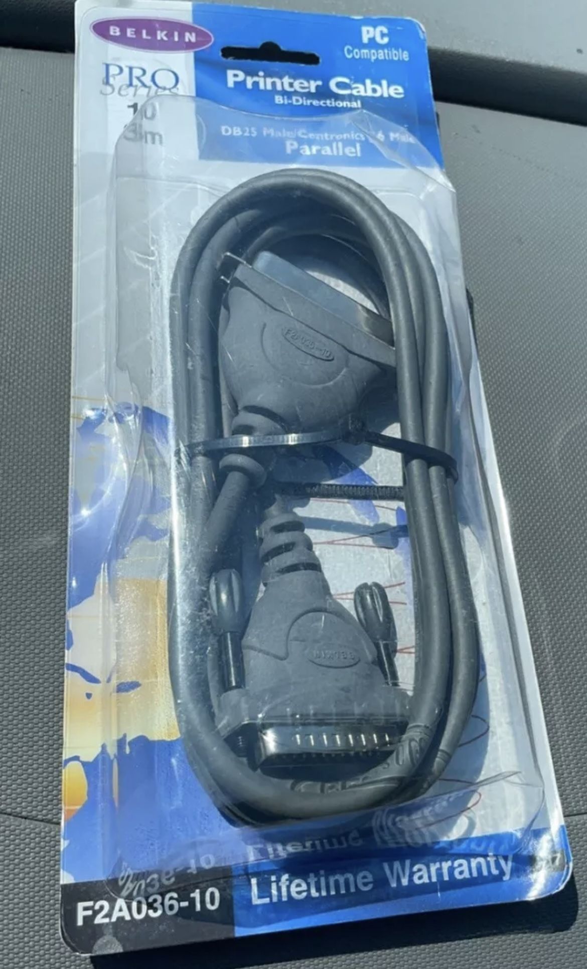 Belkin IBM Standard Parallel Printer Cable 10" F2A036-10 Pro Series DB25 36 Male