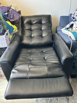 Black all leather recliner chair