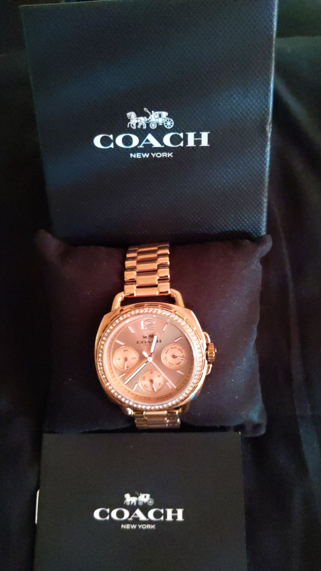 Rose gold Coach watch