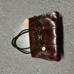 Patricia Nash Hand Cut Tooled P531354 British Tan Leather Hand Bag