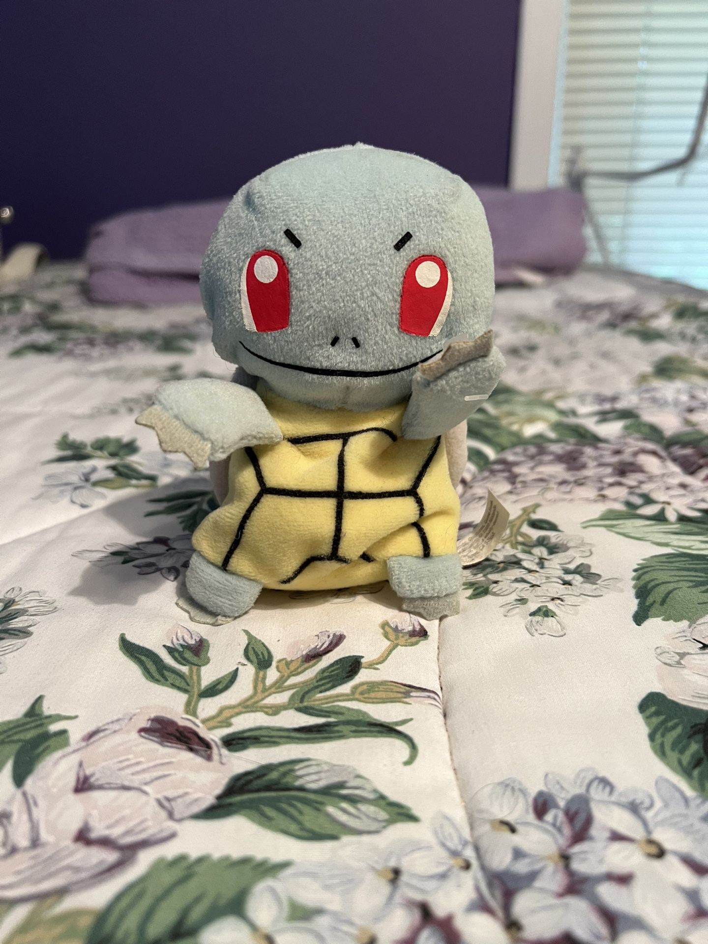 Pokémon 1999 Treat Keepers #07 Squirtle Stuffed Plush Animal 4.5” Toy, NO CANDY