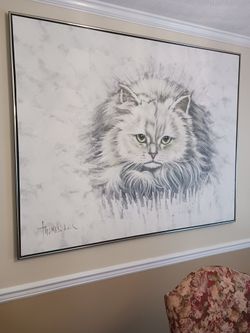Cat Portrait On Canvas 