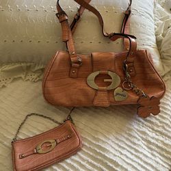 Guess Vintage Shoulder Bag And Wristlet 
