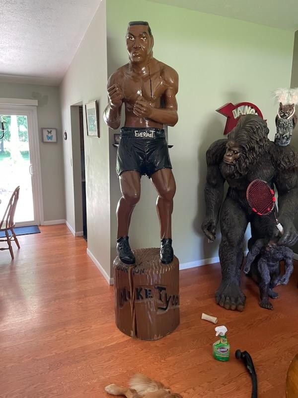 Mike Tyson Wooden Carved Statue 
