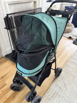 Pet Gear No-Zip Happy Trails Pet Stroller for Cats/Dogs, Zipperless Entry, Easy Fold with Removable Liner, Safety Tether, Storage Basket + Cup Holder