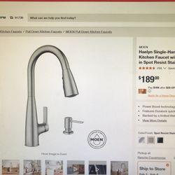 MOEN Haelyn  Single-Handle Pull-Down Sprayer Kitchen Faucet With Reflex and Power Boost in Spot Resist Stainless 