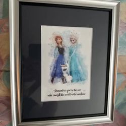 Framed Disney Frozen Artwork With Inspirational Quote