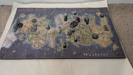 Game of Thrones 4D Westeros 3D Map (Assembled + Box) + Metal Earth Space Shuttle Kit
