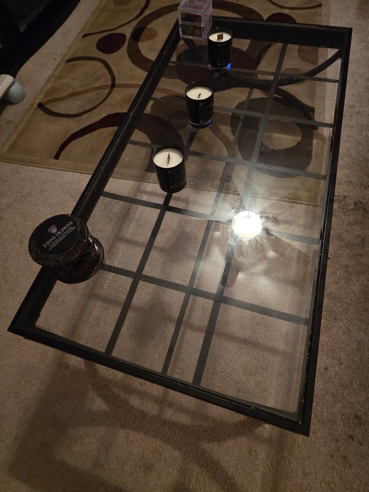 Glass Coffee Table With Matching End Tables