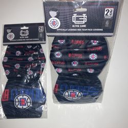 Lot of 2 - 4 NBA Los Angeles Clippers Officially Licensed face mask - MSRP: $60