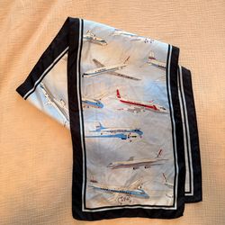 Vintage United Airline Stewardess Scarf 100% Silk