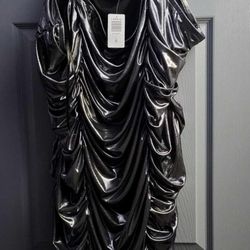 Torrid Elegant Silver midi Ruched Dress size 6X NEW