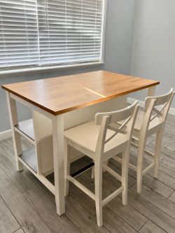IKEA Solid Wood Kitchen Island / Counter Height Dining Table