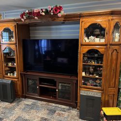 Wood entertainment center