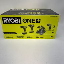New Ryobi PCL1400K2 18V ONE+ Cordless 4-Tool Combo Kit 2 Batteries Charger Bag