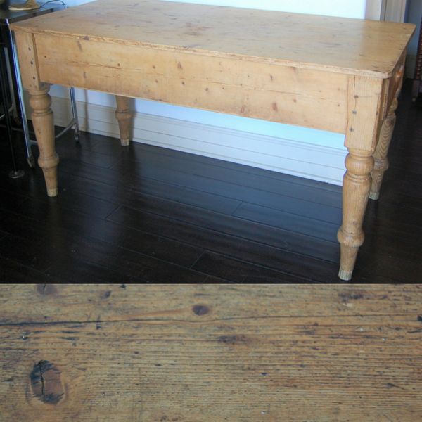 Antique English Pine Farm Table With Drawer For In Antique English Pine Farm Table With Drawer For In