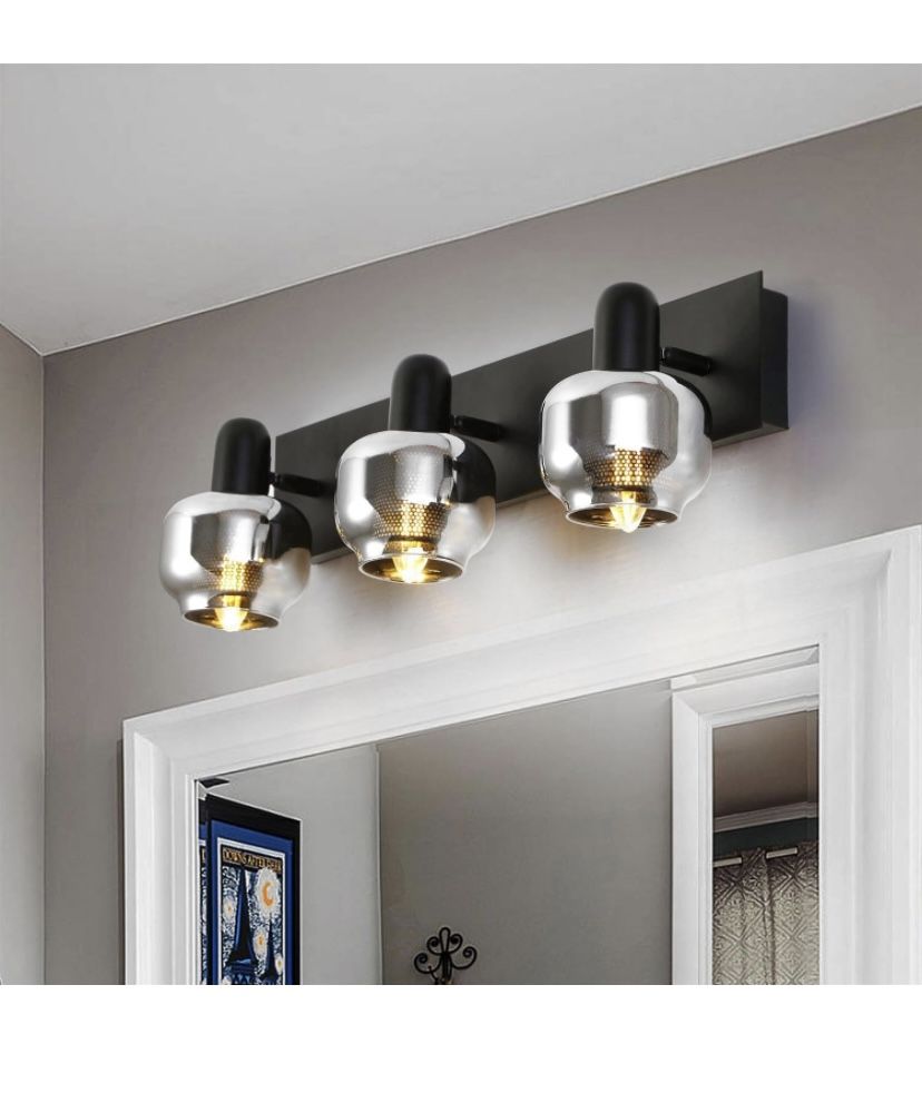 YUAZCYIN Bathroom Light Fixtures 3-Light Bathroom Lights Wall Sconce Black 6 Available New In Box