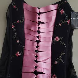 Rampage Hot Pink Floral Black Corset