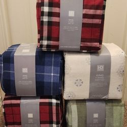 BRAND NEW KING FLANNEL SHEET SET 