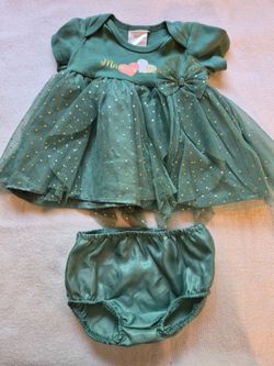 Like NEW! Baby Girl Dress and matching bottoms, Size 0-3 months
