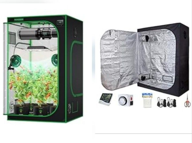 2 Indoor Plant Mylar Plant Growing Tents & All Accessories
1 Vivosun 48"×48"×80" Tent and Poles
1 Oppolite Hyrdoponic 60"×32"×80" Tent and Poles
4 Va
