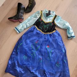 DISNEY PRINCESS COSTUME SZ 4/5 W/HEEL SHOES SZ 7/8 SEE DESCRIPTION 