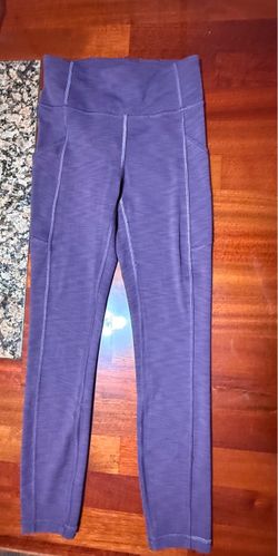 Lululemon High-Rise Leggings with Side Pockets - Heathered Plum / Purple - Size 4