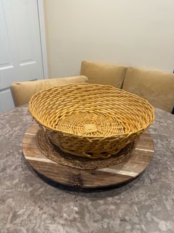 Round Woven Rattan Basket