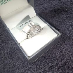 10k Wg Fb 1/2cttw Round Bridal Set