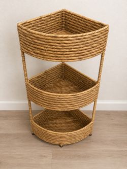 3-Tier Wicker Storage Basket Stand – $25