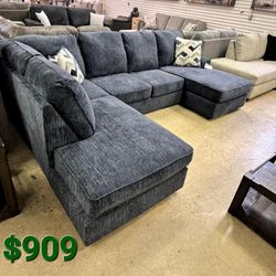 ALBAR PLACE COBALT 2-PIECE RAF CHAISE SECTIONAL