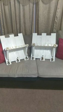 Handmade custom shelves with hooks